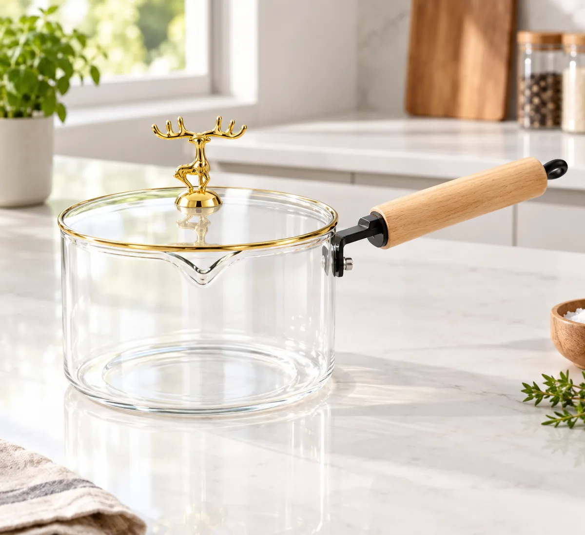 Borosilicate Glass Saucepan