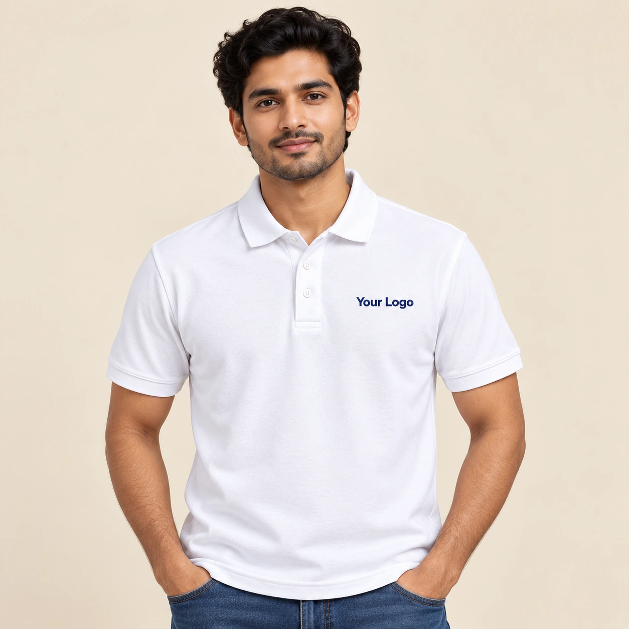Matty Cotton Polo Collar T-Shirt - view 2