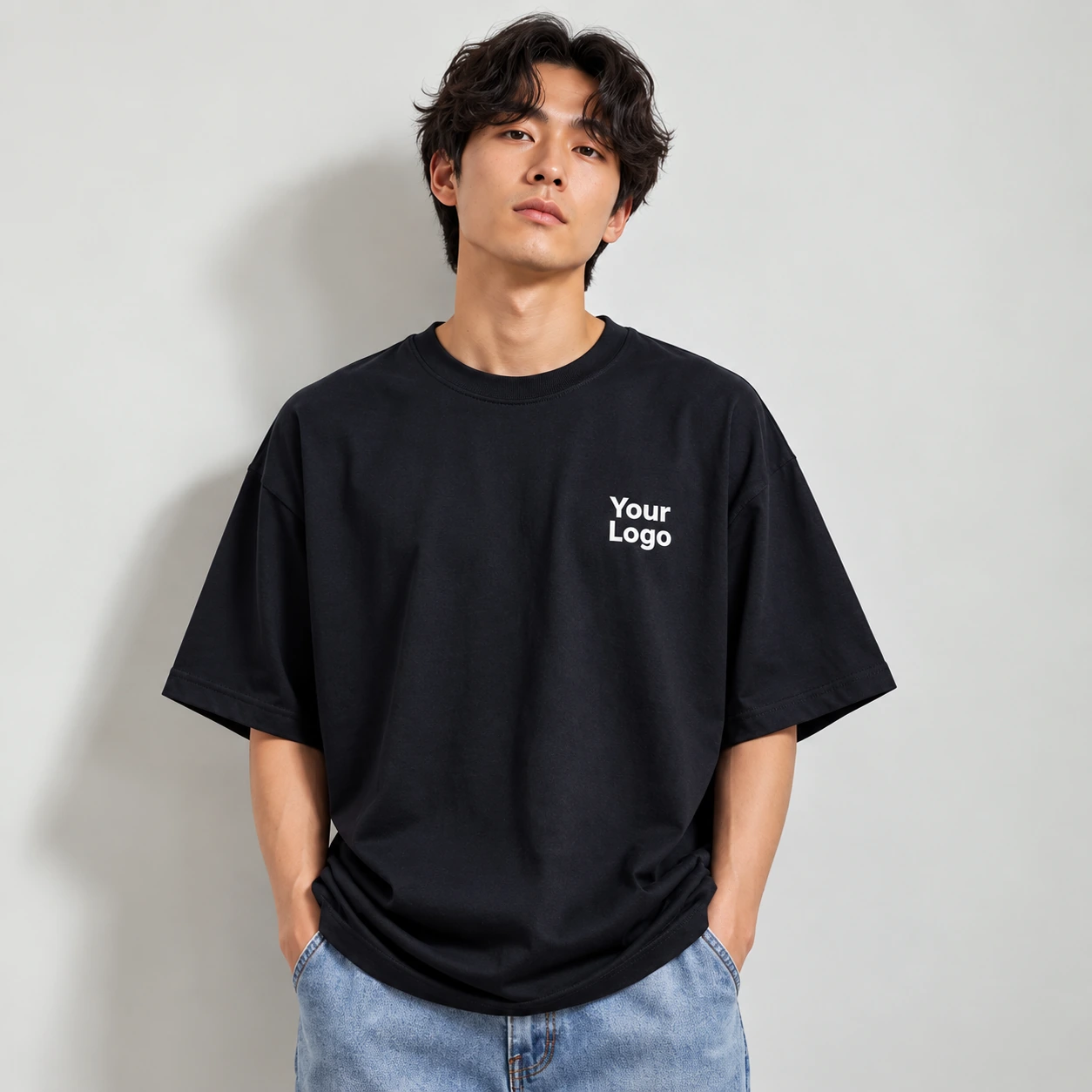 Oversized Cotton Round Neck T-Shirt - view 2