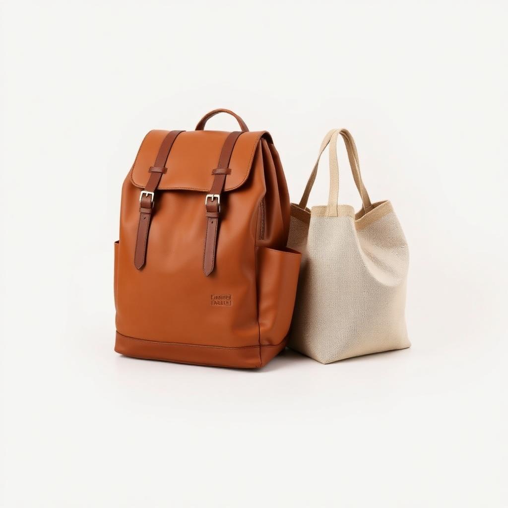 Tan Leather Laptop Backpack