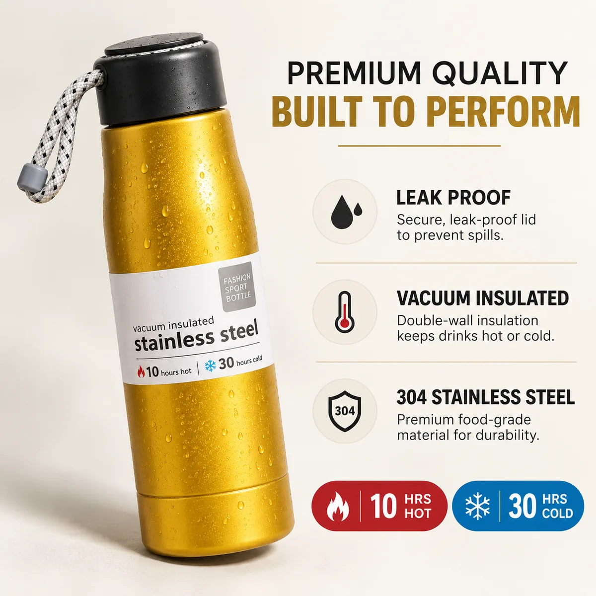 Vacuum Insulated Stainless Steel Sports Bottle (10 Hrs Hot / 30 Hrs Cold) - view 4