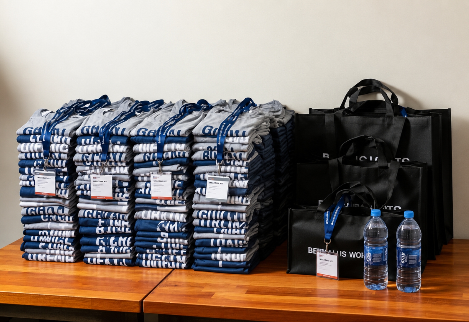 From a 25-piece welcome kit to a 5,000-piece conference order.